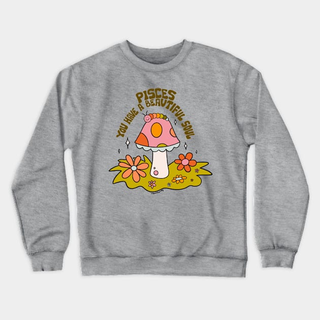 Pisces Caterpillar Crewneck Sweatshirt by Doodle by Meg